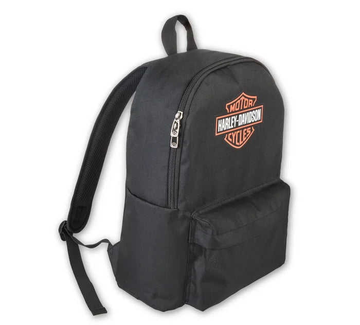 
                  
                    Harley-Davidson® Graphic Bar & Shield® Logo Backpack | Black/Orange
                  
                