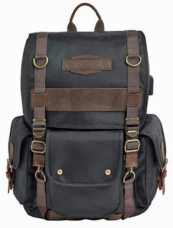 
                  
                    Harley-Davidson® Ponderosa Ballistic & Leather Backpack | External USB Port
                  
                