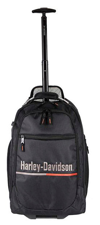 Harley-Davidson® On Tour Wheeling Backpack | Portable Charging Option | Steel Cable Handle