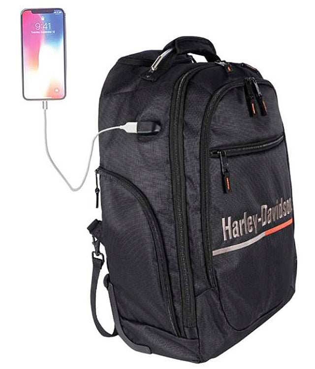 
                  
                    Harley-Davidson® On Tour Wheeling Backpack | Portable Charging Option | Steel Cable Handle
                  
                