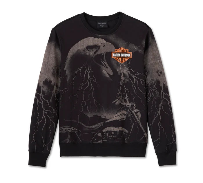 Harley-Davidson® Men's Eagle Rider Crewneck Sweatshirt - Black