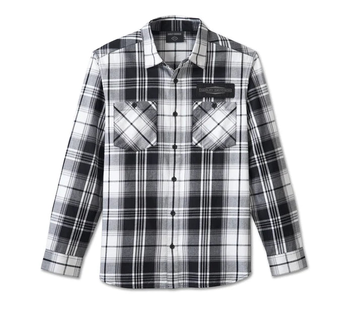 Harley-Davidson® Men's Stacked Bar & Shield® Long Sleeve Plaid Shirt