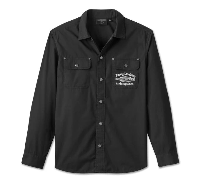 Harley-Davidson® Men's Worker Long Sleeve Overshirt - Black