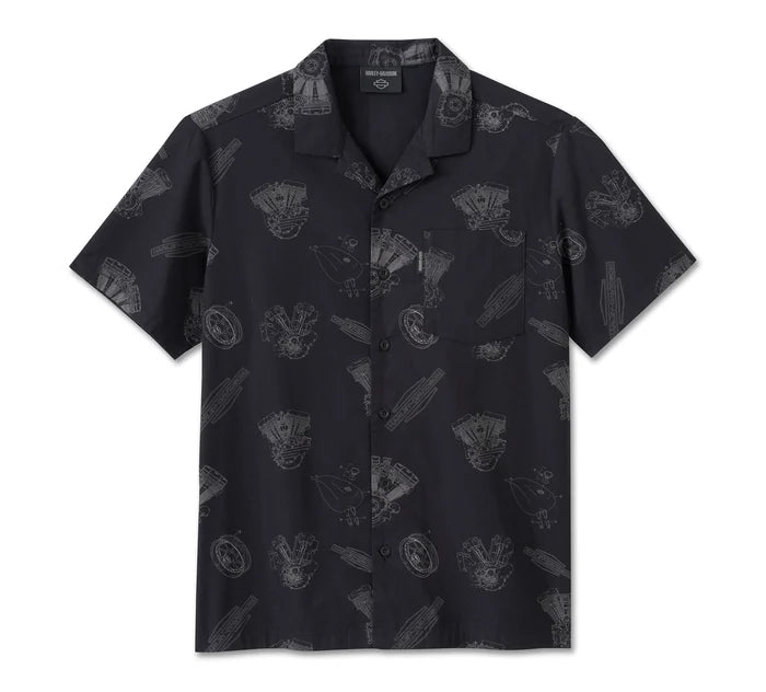 Harley-Davidson® Men's Engine Aloha Short Sleeve Shirt