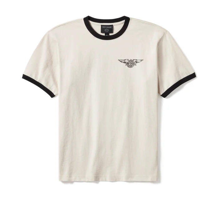 Harley-Davidson® Men's Willie G™ Sketch Art Ringer Tee | Off-White