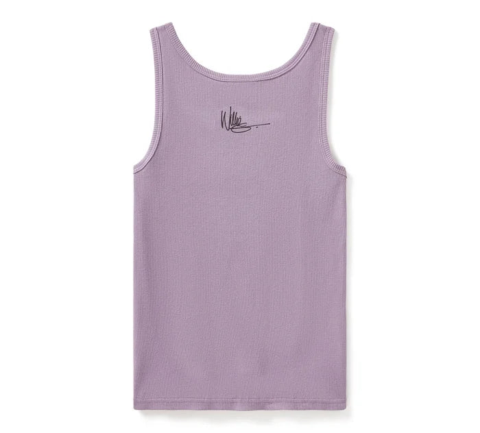 
                  
                    Harley-Davidson® Women's Willie G™ Circle Skull Sketch Art Ribbed Tank Top | Light Purple
                  
                