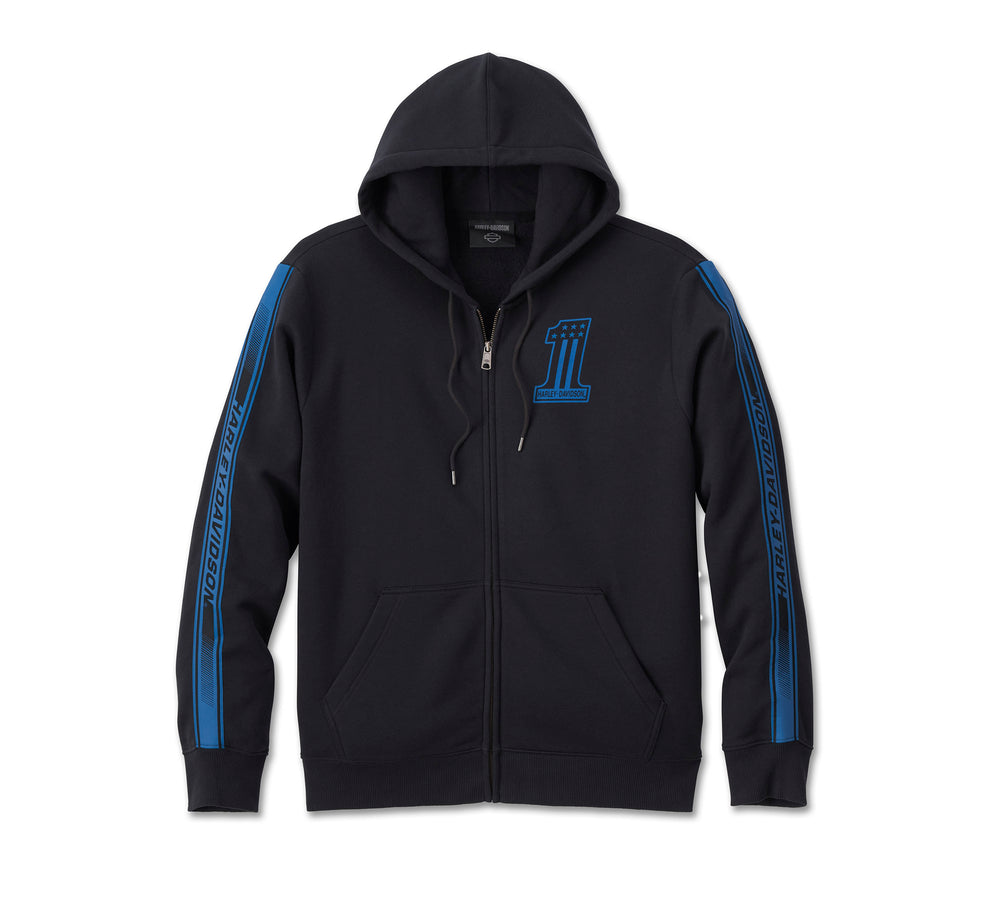 Harley-Davidson® Men's #1 Racer Zip-Up Hoodie | Lined Draw-String Hood