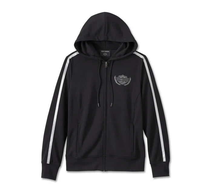 Harley-Davidson® Women's Racing Scuba Zip Front Hoodie | Black