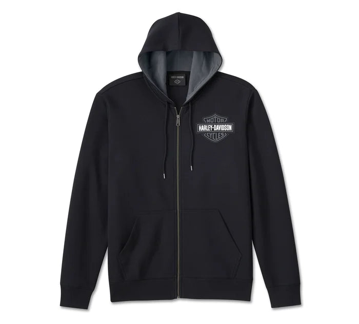 Harley-Davidson® Men's Spirit of Freedom Zip-Up Hoodie | Lined Draw-String Hood