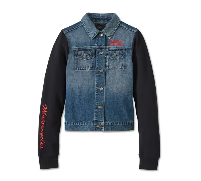 Harley-Davidson® Women's Crimson Bird Jean Jacket – House of