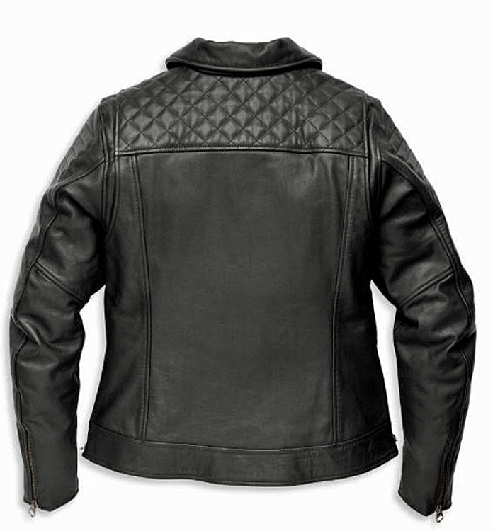 
                  
                    Harley-Davidson® Women's Bezel Asymmetrical-Zip Bike Collar Riding Jacket | Quilted Detail
                  
                