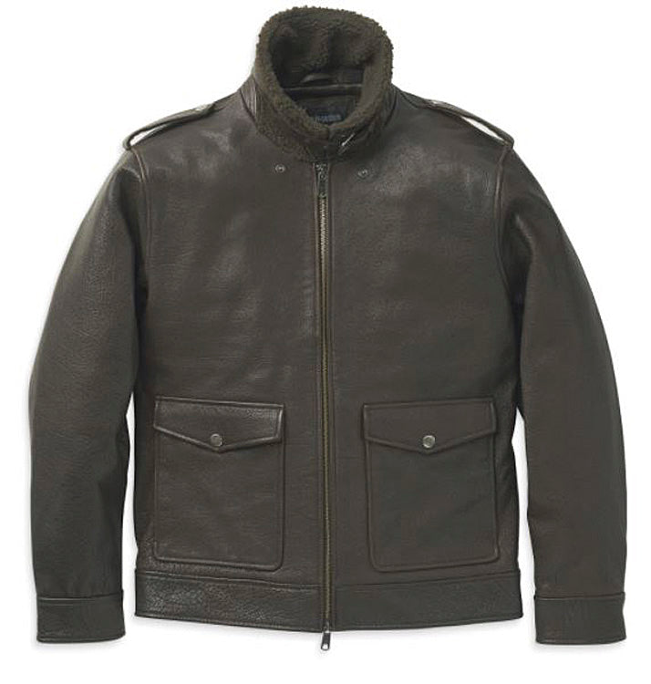 
                  
                    Harley-Davidson® Men's Auer Casual Leather Jacket | Faux Sherpa Collar
                  
                