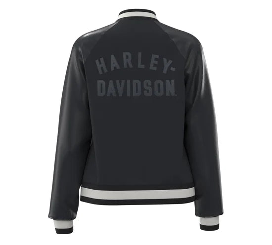 Harley Davidson Women s Varsity Jacket Black House of Harley