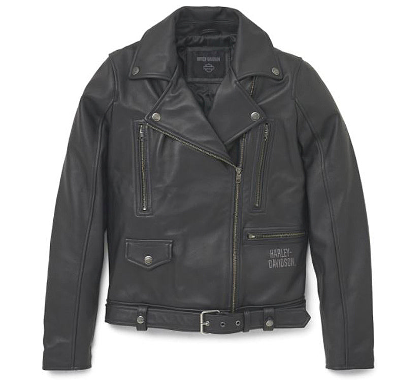 
                  
                    Harley-Davidson® Women's Juneau Casual Leather Jacket | Asymmetrical Zip | Belted
                  
                
