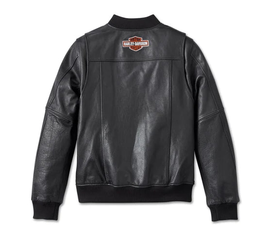 
                  
                    Harley-Davidson® Women's Piper Leather Bomber Jacket | Black
                  
                