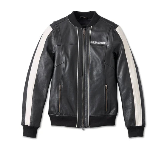 Harley-Davidson® Women's Piper Leather Bomber Jacket | Black