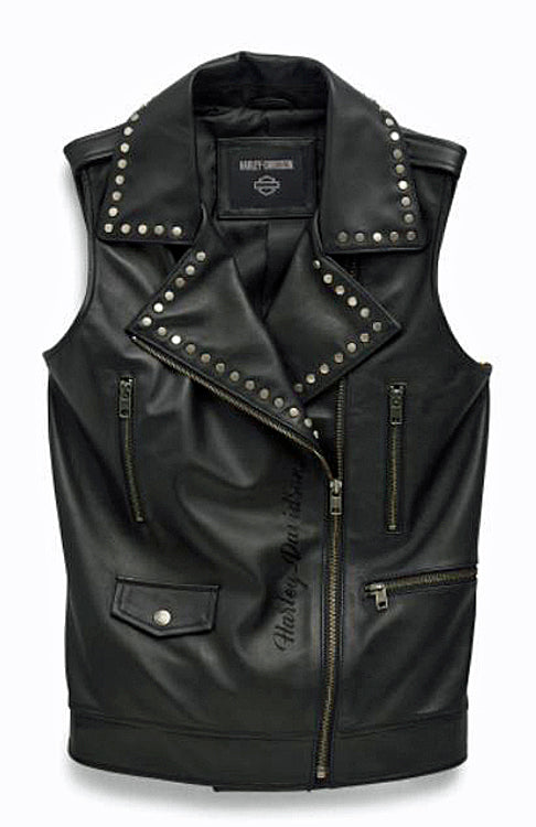 Harley-Davidson® Women's Parker Leather Vest | Asymmetrical Zip Closure