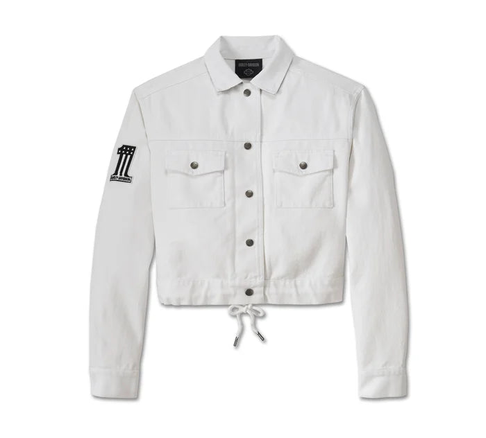 Harley-Davidson® Women's #1 Racing Cropped Jacket | White