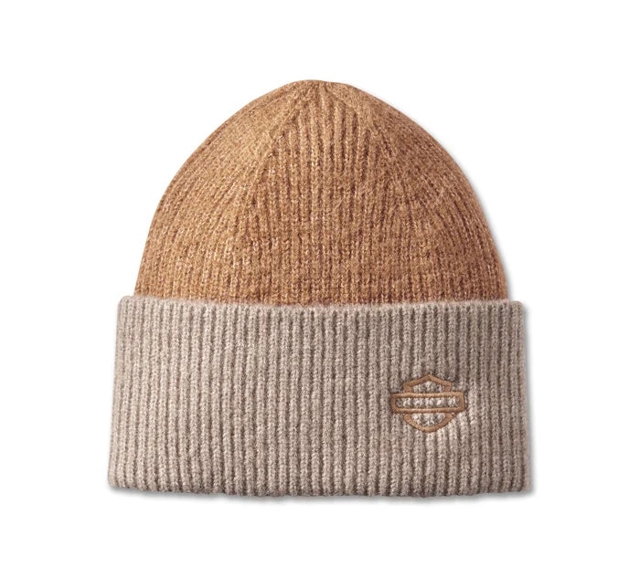 Harley-Davidson® Women's Open Bar & Shield Beanie | Cashew