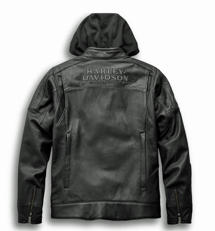 Harley-Davidson® Men's Swingarm 3-in-1 Leather Riding Jacket | Removable Hoodie