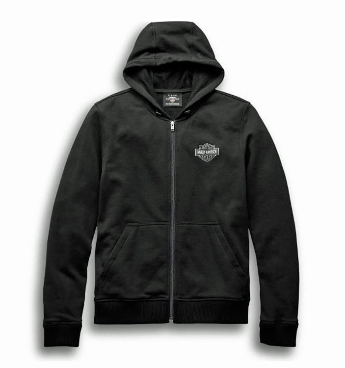 
                  
                    Harley-Davidson® Men's Swingarm 3-in-1 Leather Riding Jacket | Removable Hoodie
                  
                