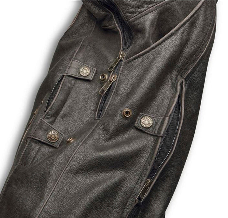 
                  
                    Harley-Davidson® Men's Trostel Leather Riding Jacket | Triple Vent System™ | CoolCore® Technology
                  
                