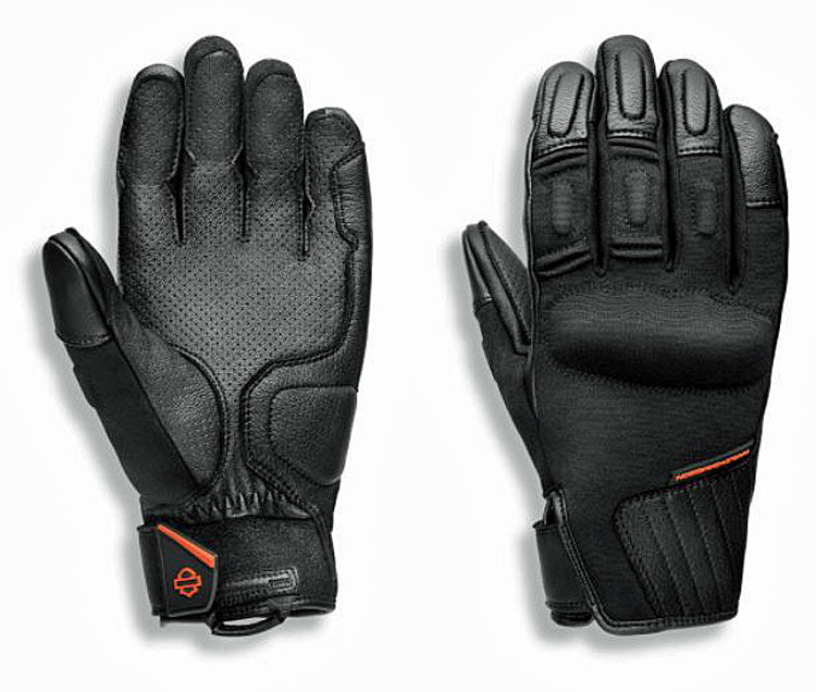 Harley-Davidson® Men's Brawler Mixed Media Gloves | Knuckle Protection | Touch-Screen Compatible