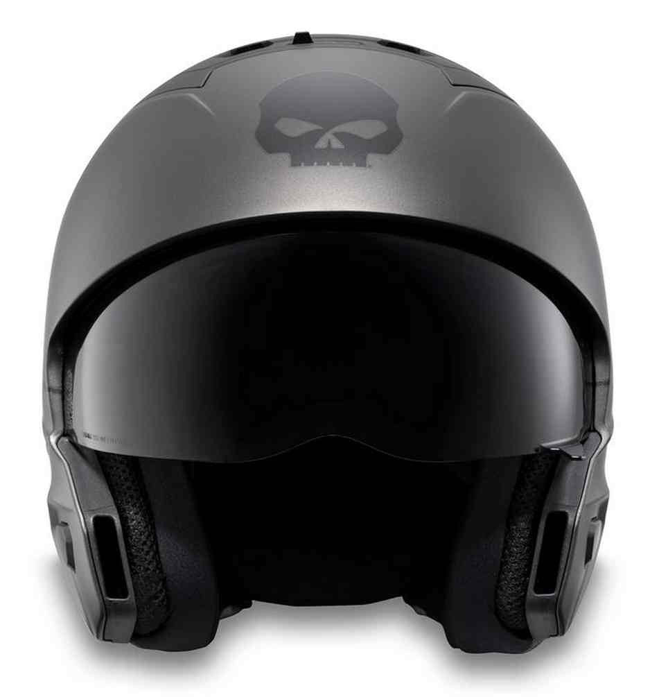 flat black motorcycle helmet harley Harley-Davidson® Mens Pilot II 2-IN-1 Willie G Helmet, Matte Dark Gray