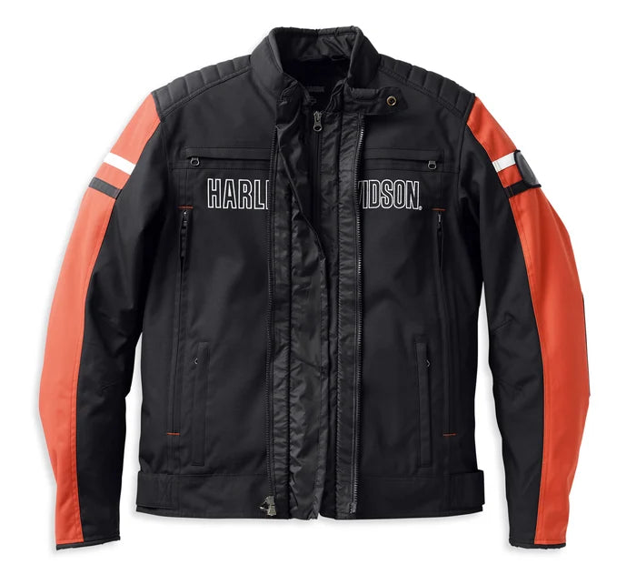 
                  
                    Harley-Davidson® Men's Hazard Waterproof Textile Riding Jacket | Armor Pockets
                  
                