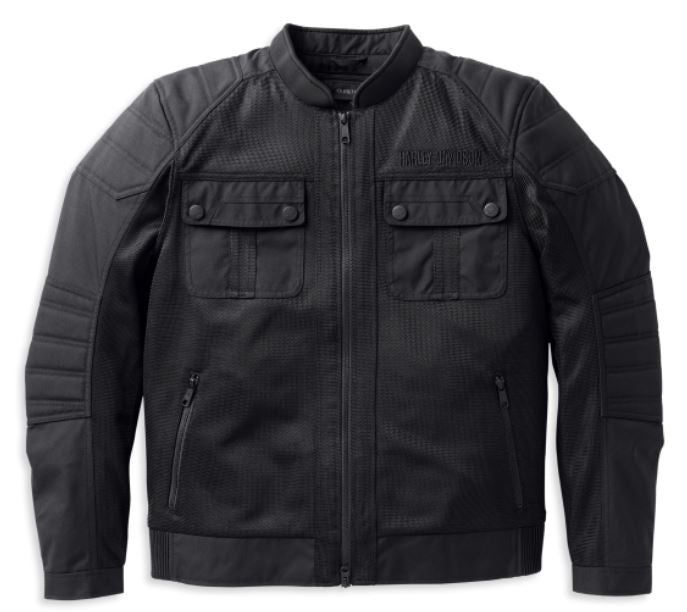 Harley-Davidson® Men's Zephyr Mixed Media Riding Jacket | Mesh Air Flow Panels | Removable Windproof Liner