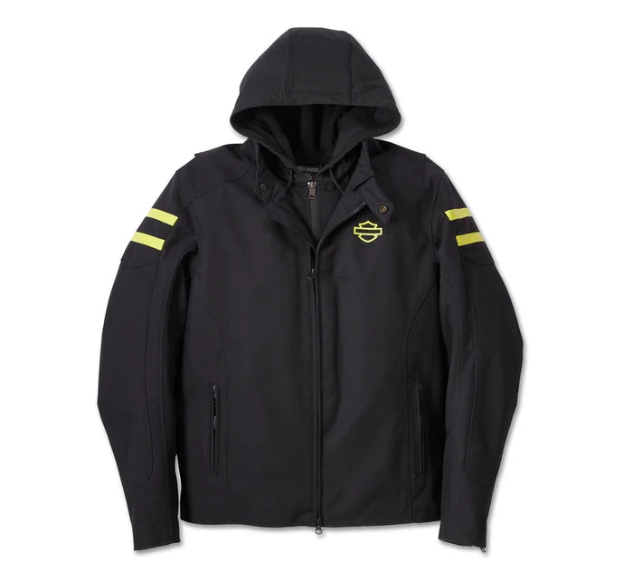 Harley-Davidson® Men's Ovation 3-in-1 Textile Riding Jacket | Black & Lime