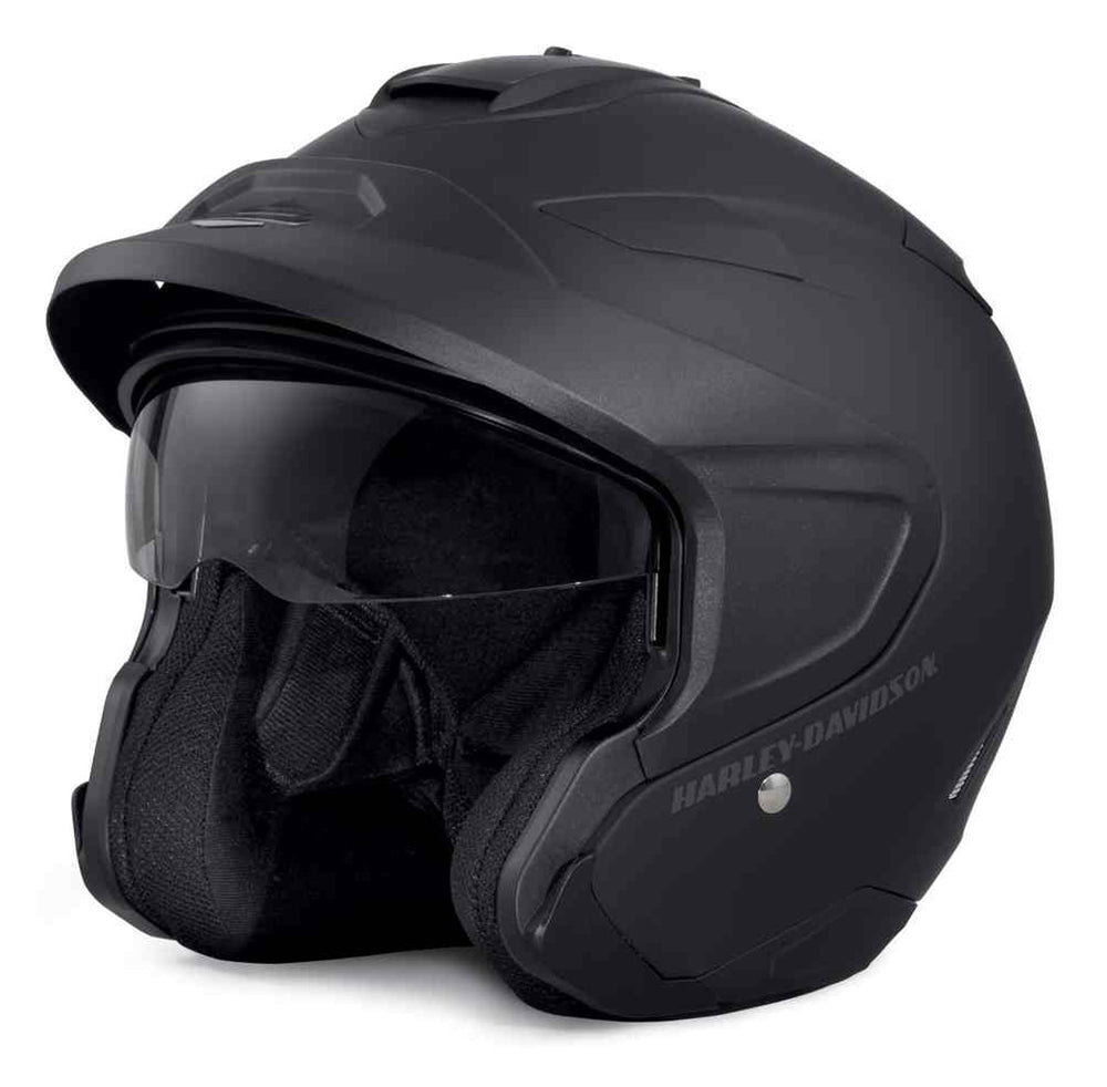 Harley-Davidson® Unisex Interchangeable Sun Shield 3/4 Helmet | Black