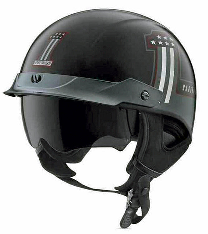 
                  
                    Harley-Davidson® Unisex #1 J03 Half Helmet | Removable Visor | Pull-Down Sun Shield
                  
                