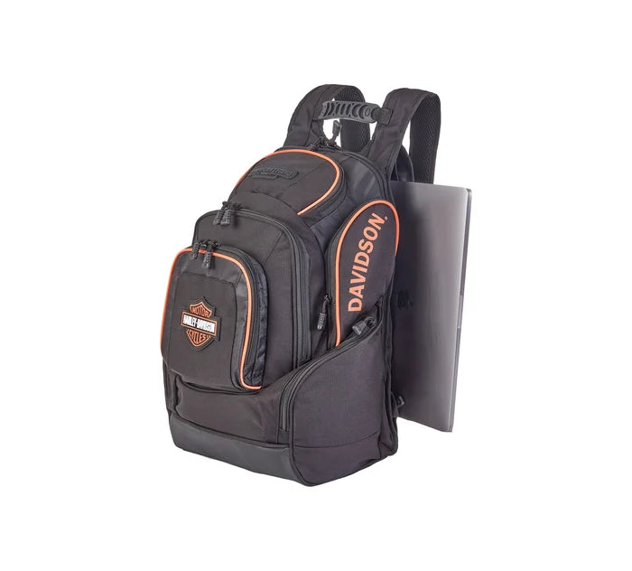 Harley Racing Backpack Harley-Davidson® Legend Backpack | Black with Orange – House of Harley®