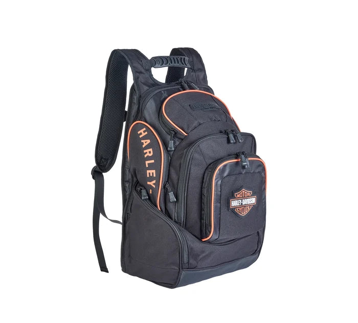 Harley Racing Backpack Harley-Davidson® Legend Backpack | Black with Orange – House of Harley®