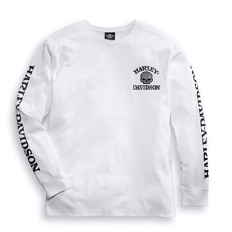 Harley-Davidson® Men's Skull Long Sleeve Tee | White