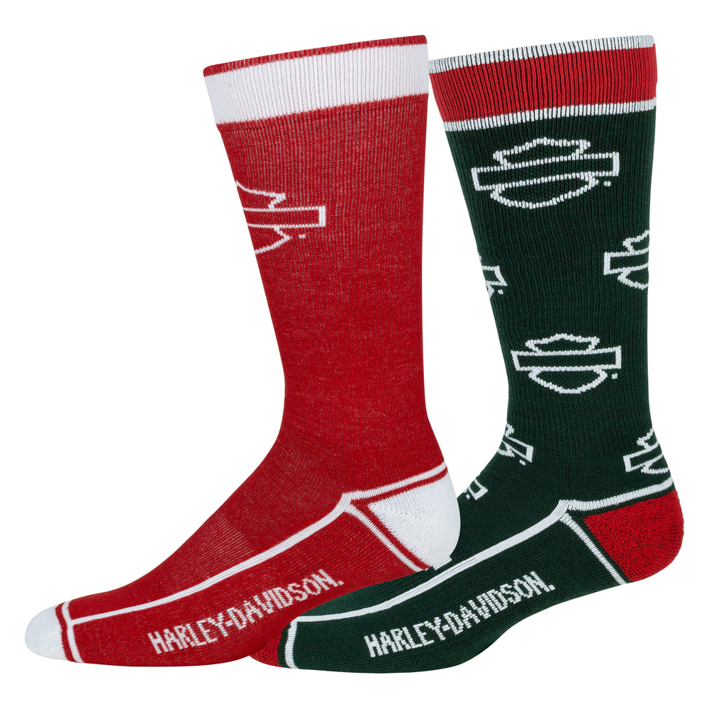 Harley-Davidson® Men's X-Mas Open Bar & Shield® Riding Socks | 2 Pair