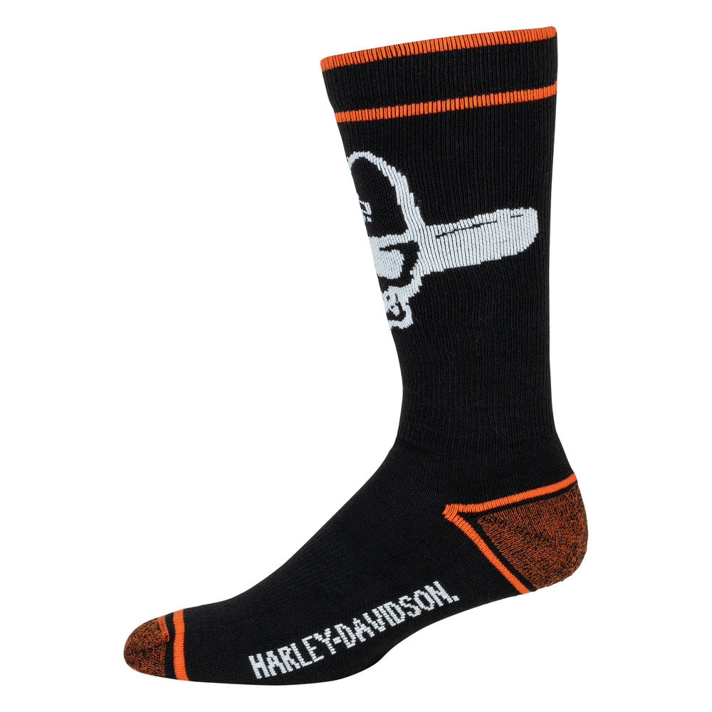 Harley-Davidson® Men's Cowboy Skull Midcalf Riding Socks | Single Pair