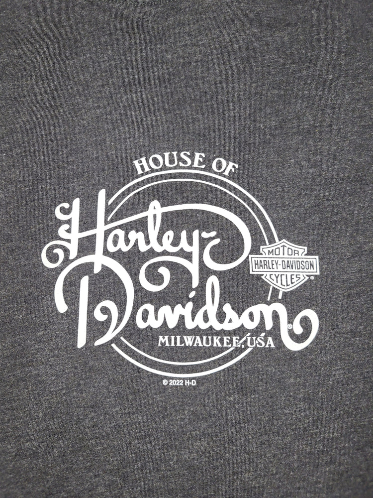 Harley-Davidson® Ladies Afflicted Eagle V-Neck T-Shirt | Grey | Short Sleeves