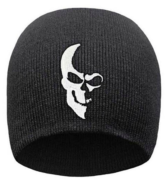 That's A Wrap!® Men's Ghosted Skull Knit Beanie | Half Skull