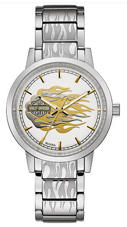 
                  
                    Harley-Davidson® Women's Stainless Steel Silver Flames Watch
                  
                