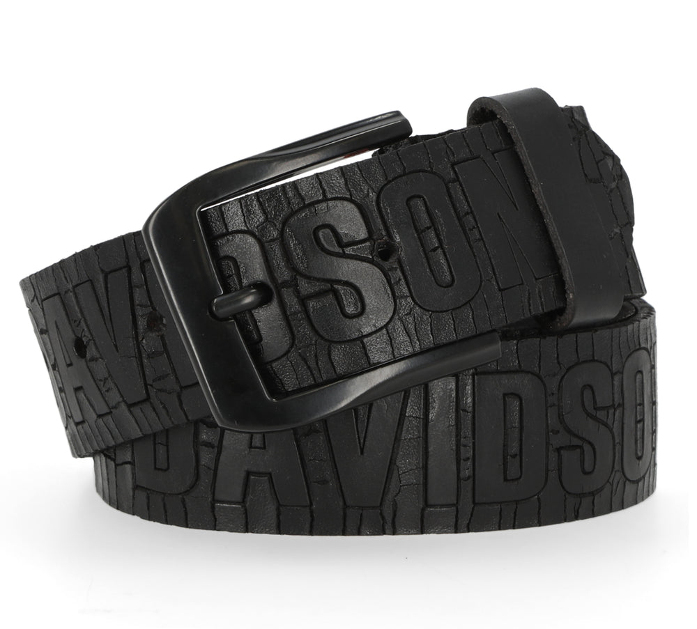 Harley-Davidson® Men's Cracked Earth Genuine Leather Belt | Black