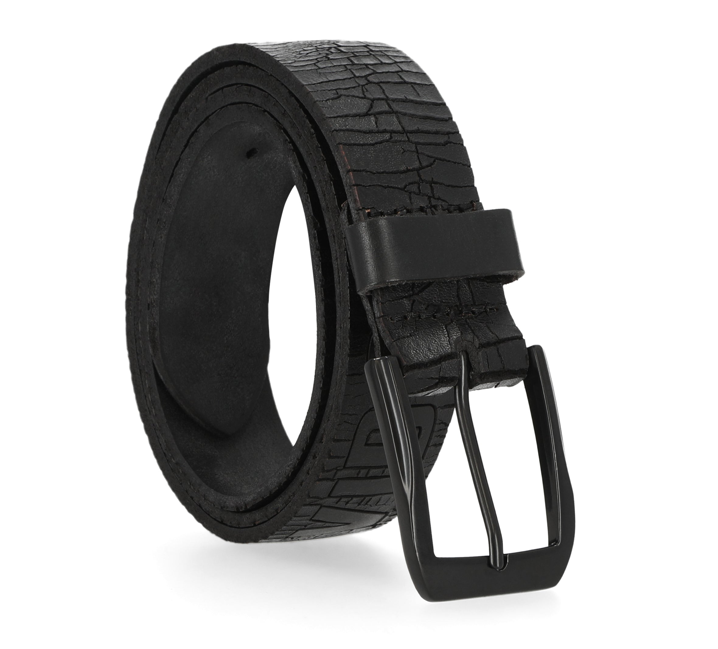 Harley-Davidson® Men's Cracked Earth Genuine Leather Belt - Black