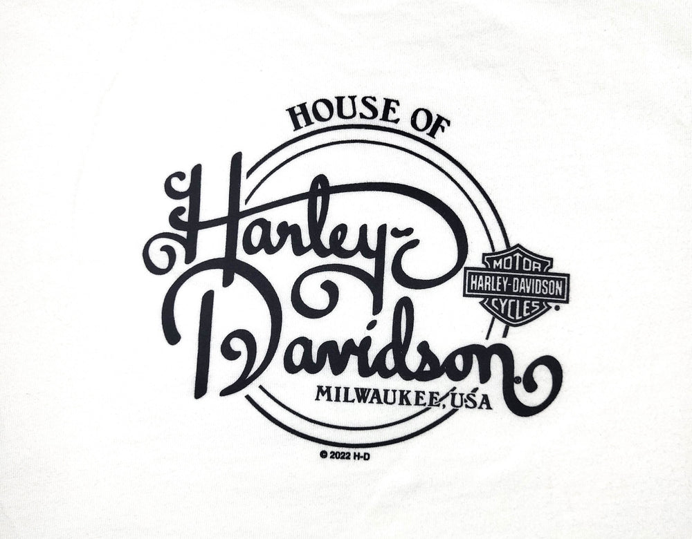 
                  
                    Harley-Davidson® Ladies Breezy V-Neck T-Shirt | White | Short Sleeves
                  
                