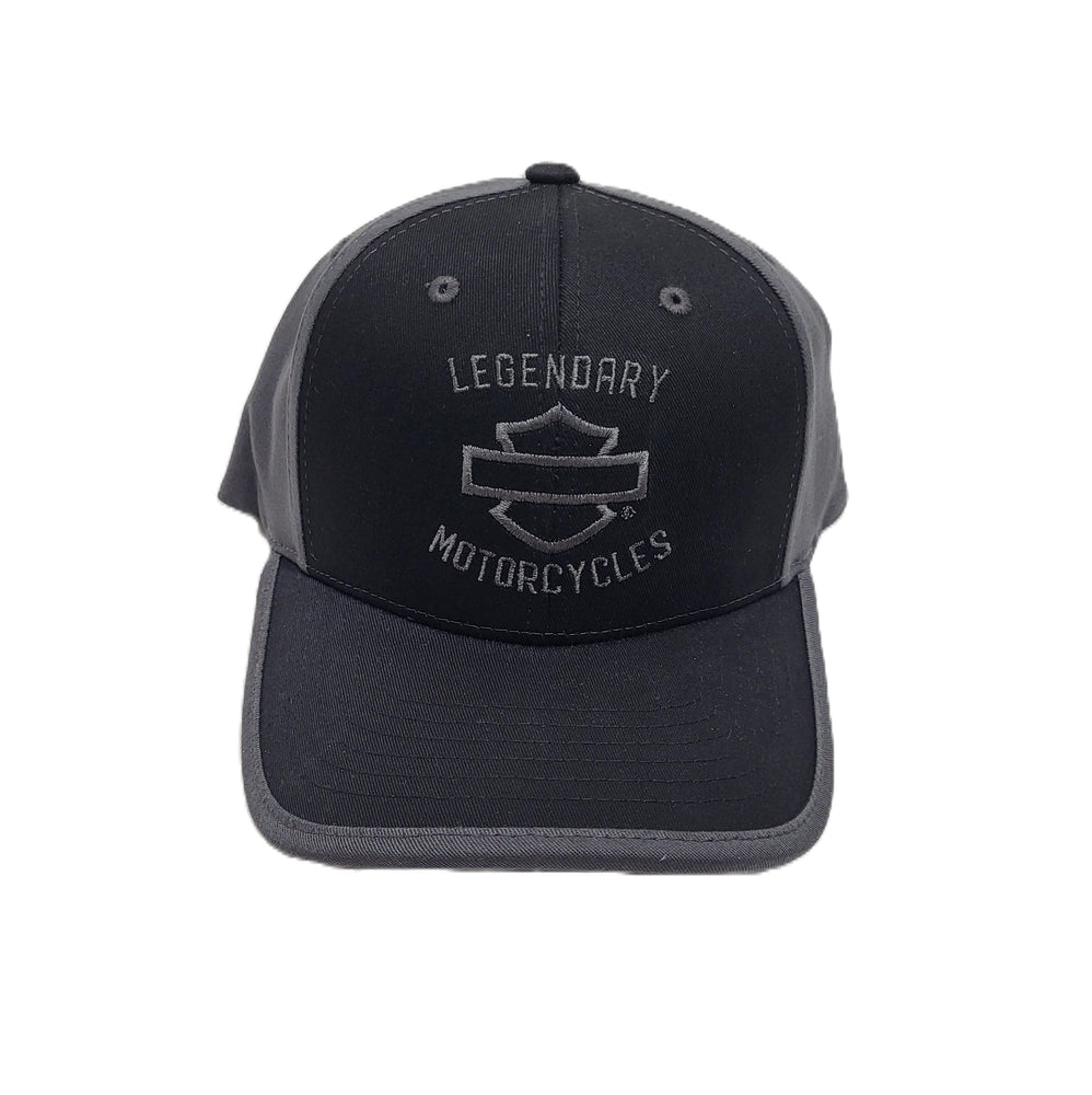 House of Harley-Davidson® Men's Burnt Banner Flex Hat | Black\Grey