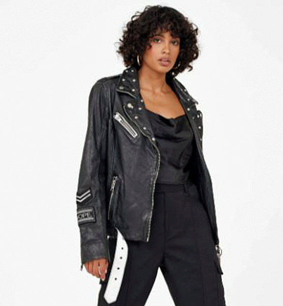 
                  
                    Mauritius® Women's Caru Leather Jacket | Checkered Back Pattern
                  
                