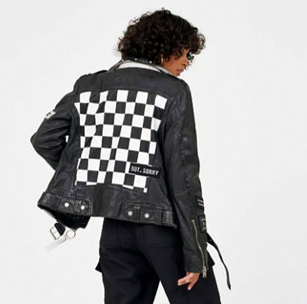 
                  
                    Mauritius® Women's Caru Leather Jacket | Checkered Back Pattern
                  
                