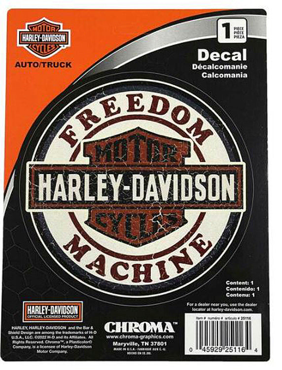 Harley-Davidson® Vintage Freedom Machine Decal | Long Bar & Shield® | Medium