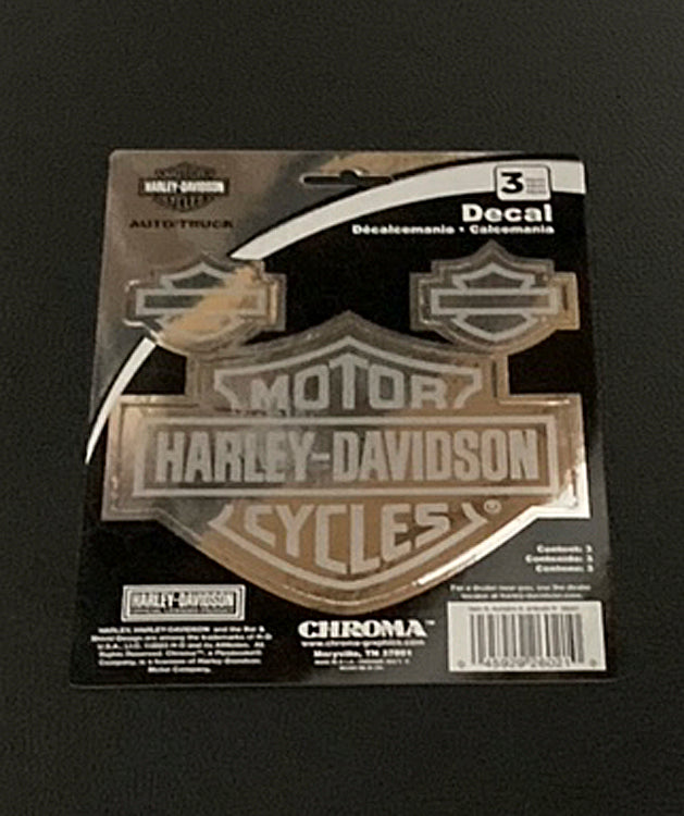 Harley-Davidson® Etched Look Bar & Shield® Decals | Set Of 3 | Medium & Small