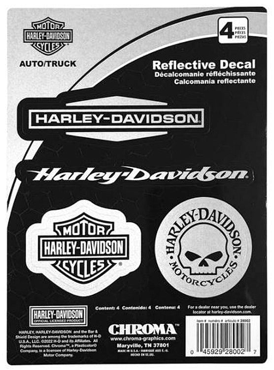 Harley-Davidson® Reflective Decals | 4-Piece Set | Each Small